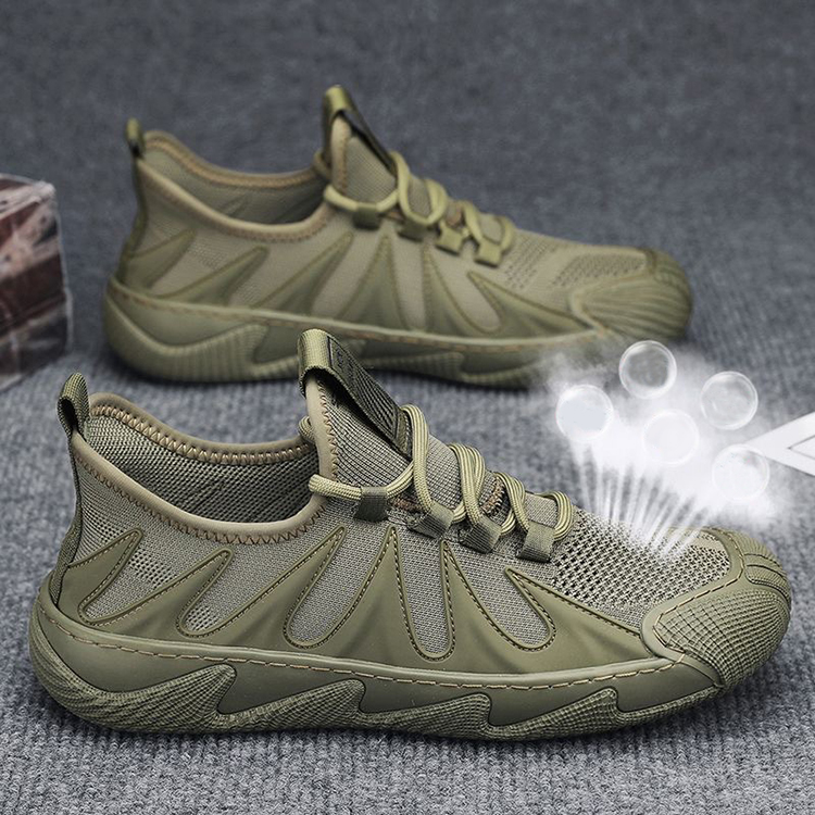 Breathable Mesh Sports Shoes Casual Lace-up Sneakers Men Non-slip Shoes photo 7