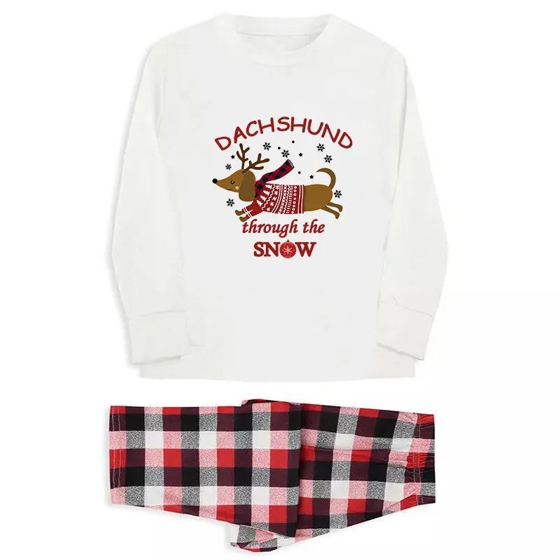 Parent-child Elk Pattern Plaid Pants Christmas Suit Long Sleeve photo 4