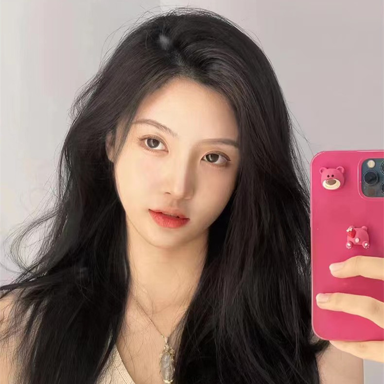 Handmade Natural Edging Straight Hair Multi-piece Wig photo 1