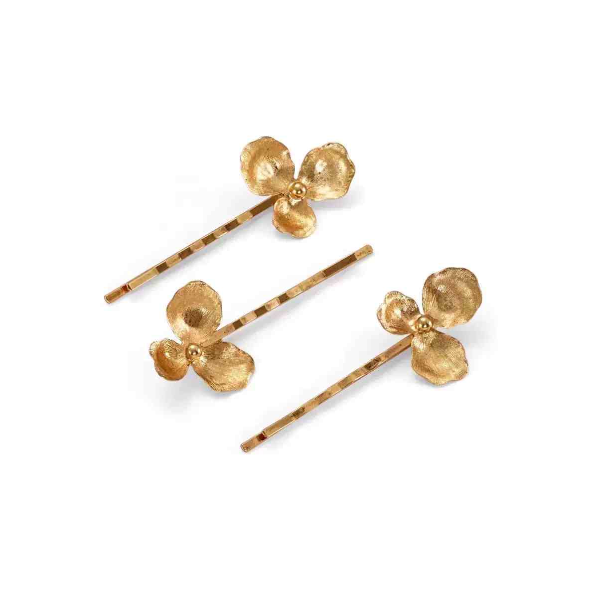 Gold Flower Pearl Barrettes Fashion Bridal Hair Accessories photo 6