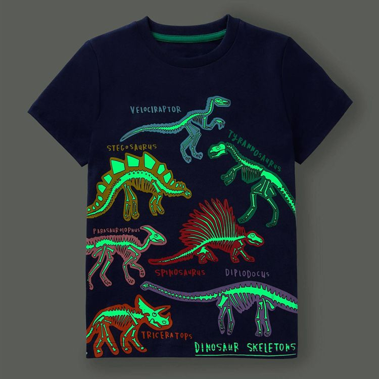 Children's Luminous Shark Pattern Short-sleeved T-shirt photo 5