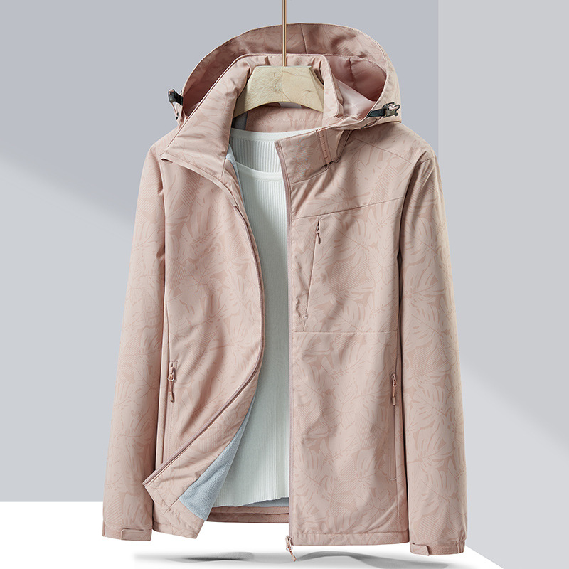 Couple Single-layer Jacket Windproof Sports Fleece-lined Padded Overalls photo 4