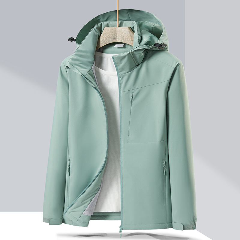 Couple Single-layer Jacket Windproof Sports Fleece-lined Padded Overalls photo 7