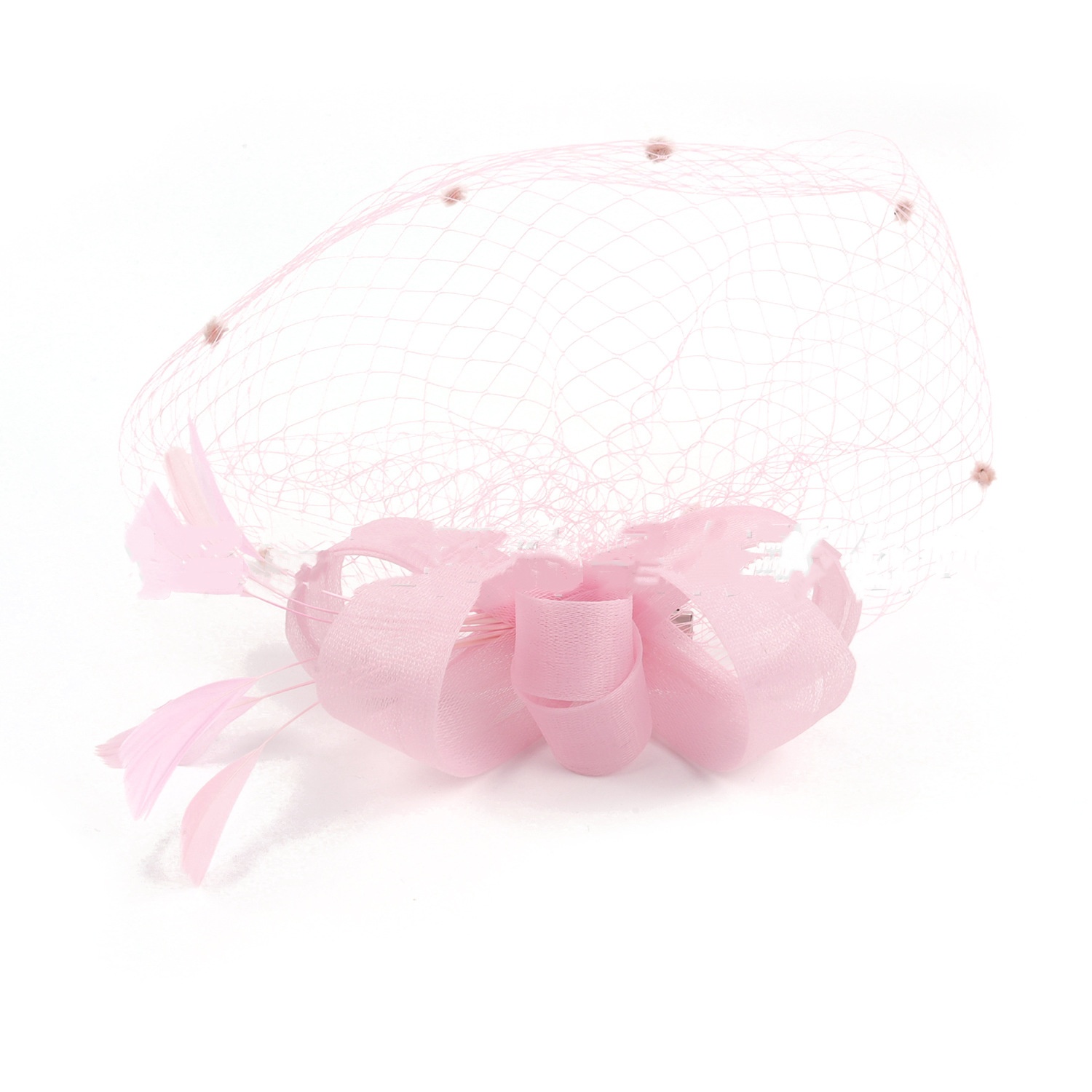 Bride Veil Hair Bow Top Hat Headdress Flower Cover Face Mesh Head photo 7