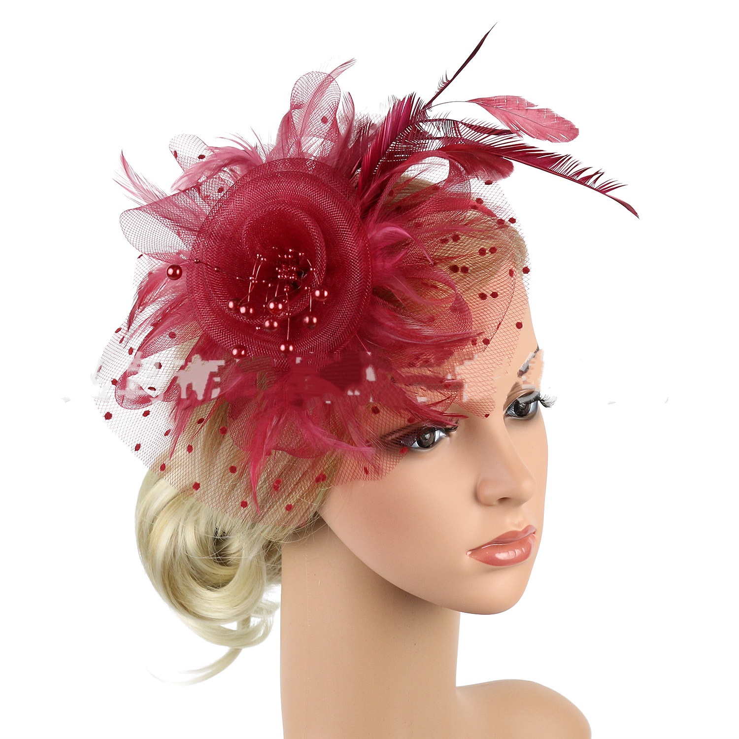 Headwear Bridal Hair Accessories Mesh Billycock Headband photo 4