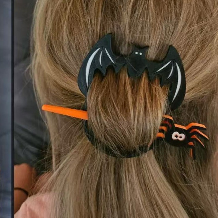 Halloween Barrettes Witch Bat Hairpin photo 1