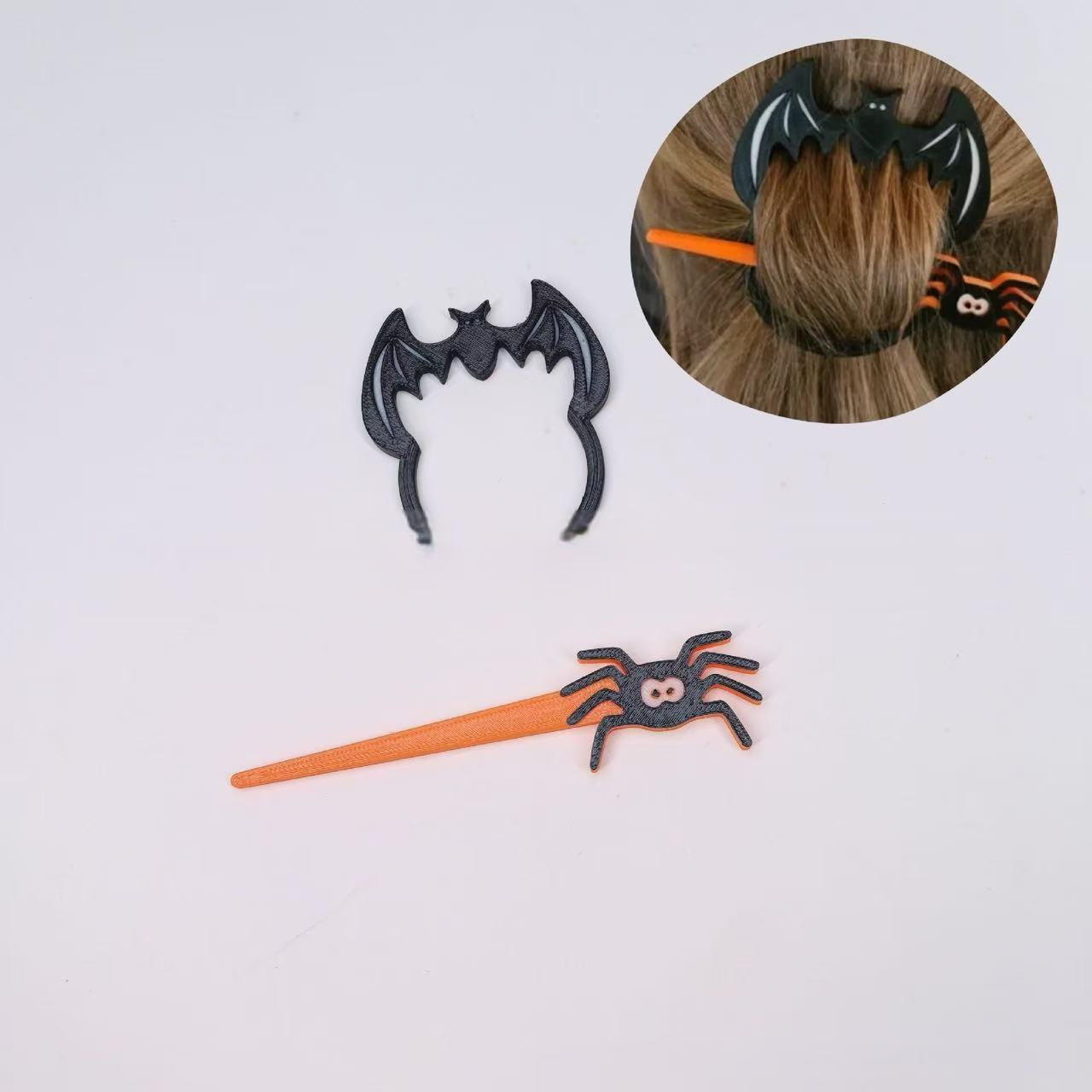Halloween Barrettes Witch Bat Hairpin photo 3