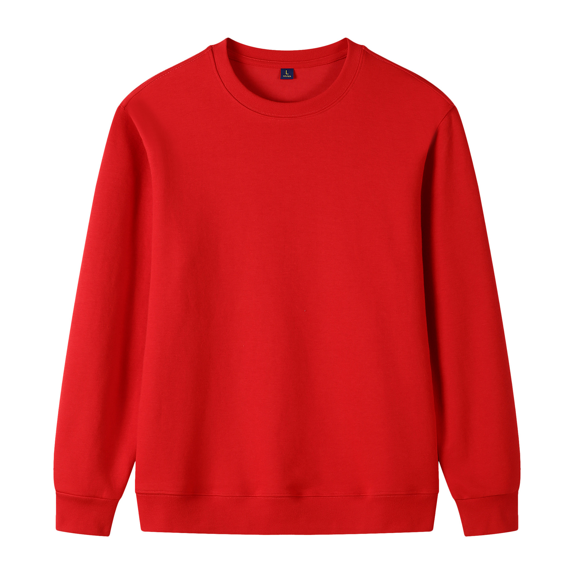 320g Straight Shoulder Pure Cotton Autumn Long Sleeve Round Neck Solid Color Sweatshirt Customized photo 6