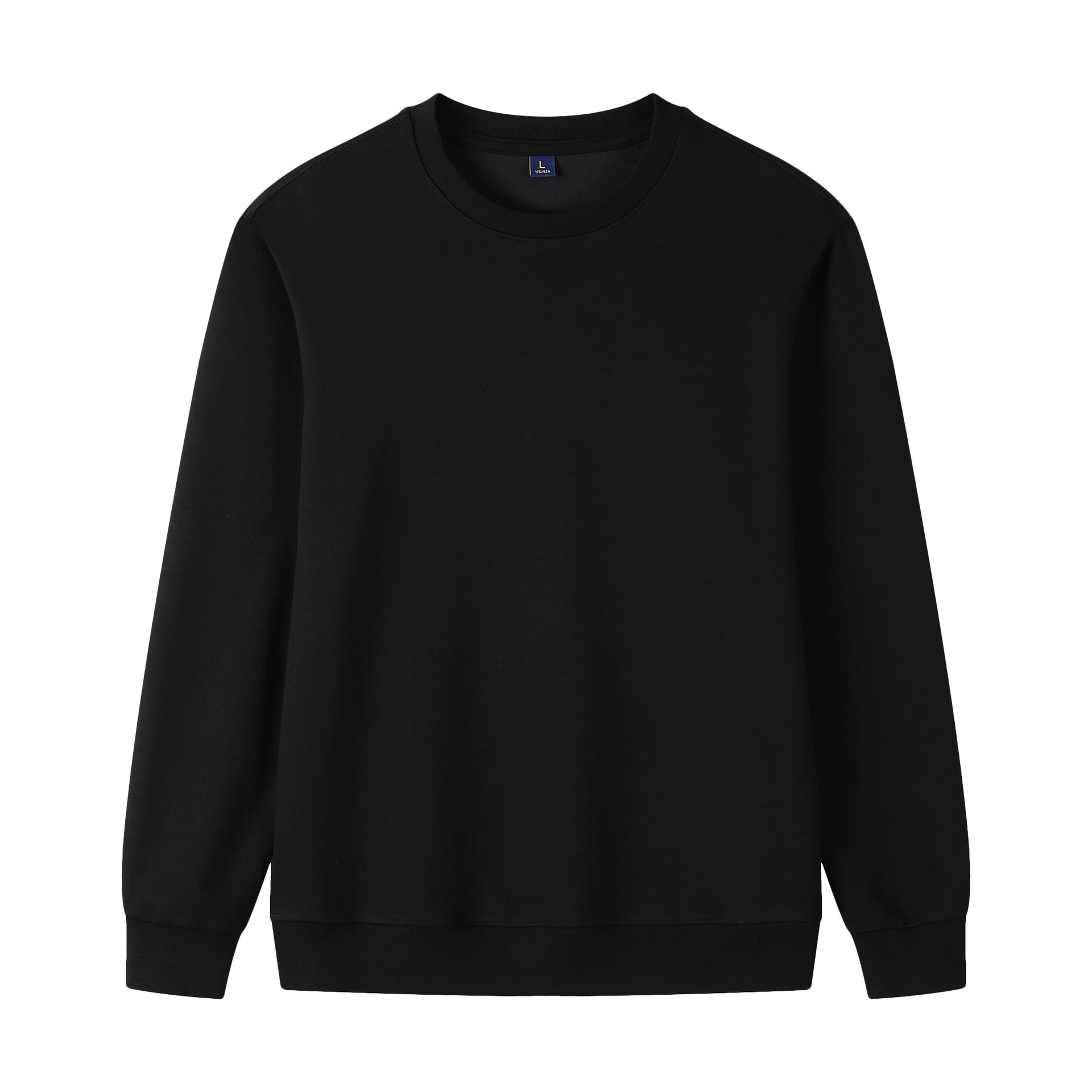 320g Straight Shoulder Pure Cotton Autumn Long Sleeve Round Neck Solid Color Sweatshirt Customized photo 4