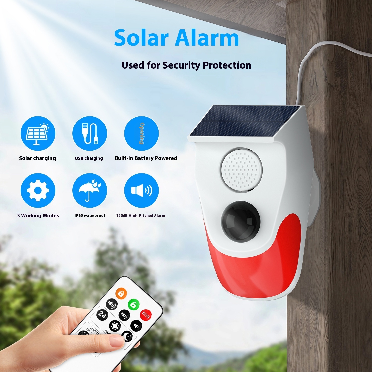 Solar Infrared Alarm Animal Drive Warning Indicator photo 1