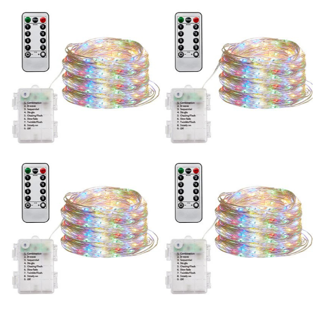Waterproof Bedroom Remote Control New Year Light Outdoor Battery Box Light Curtain Holiday Wedding Hook Color Lighting Chain photo 1
