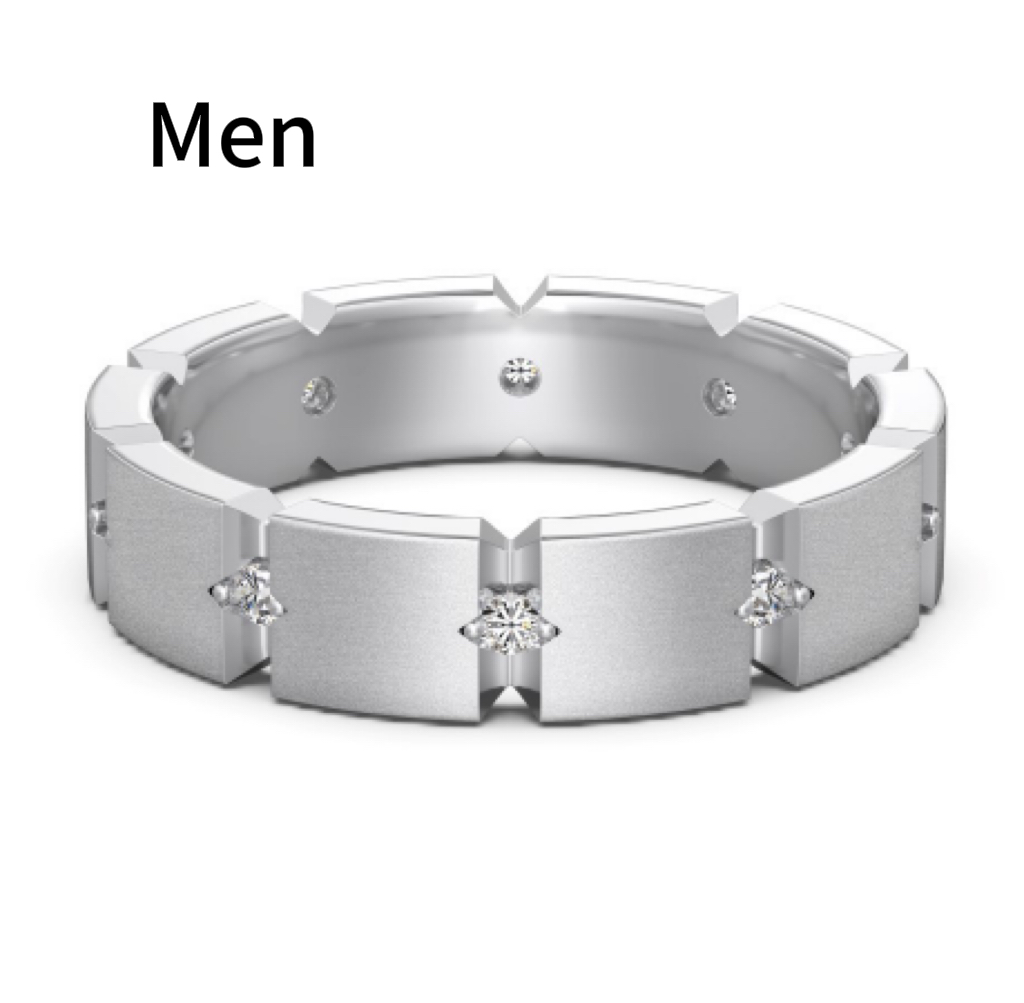 S925 Sterling Silver Men And Women Couple Rings Personality Fashion Round Zirconium Gang Drill Slim Ring Simple All-match photo 6