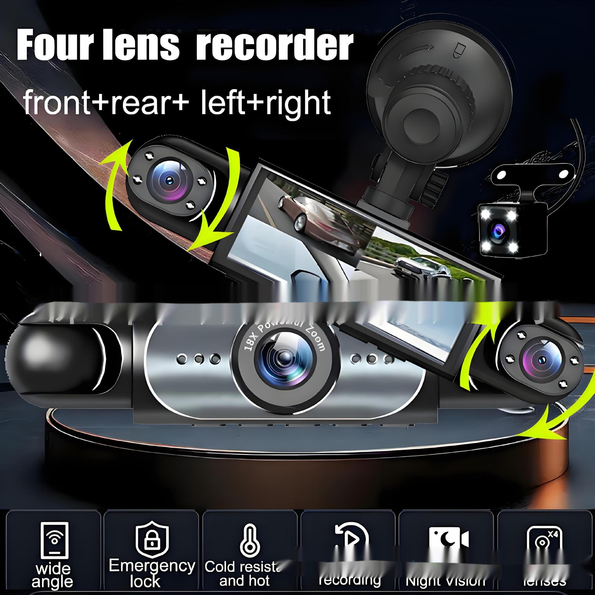 Four-lens Surveillance Dash Cam HD With Rearview Camera photo 8
