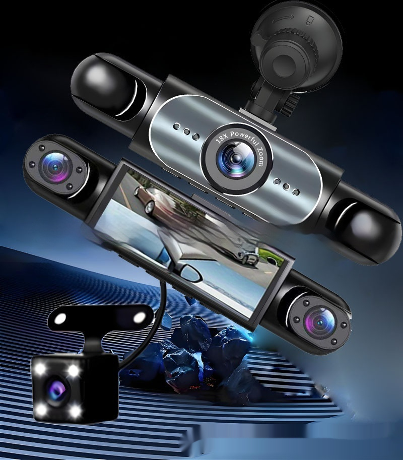 Four-lens Surveillance Dash Cam HD With Rearview Camera photo 3