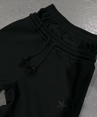 Trendy Double-waist Five-pointed Star Embroidery Couple Simple Casual Fake Two-piece Wide-leg Sweatpants photo 4