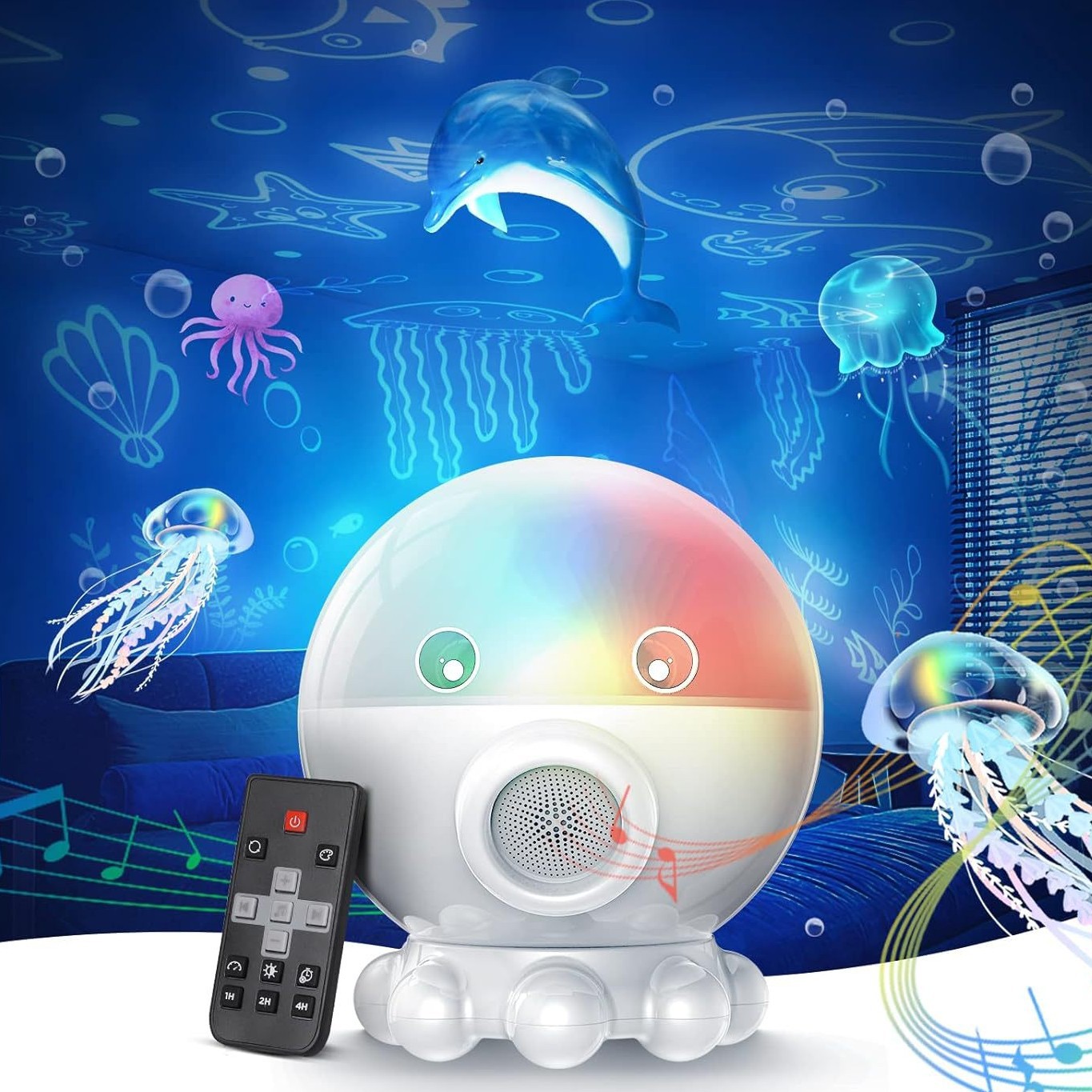 Octopus Starry Sky Light RGB Creative Remote Jellyfish Music Projection Lamp photo 2