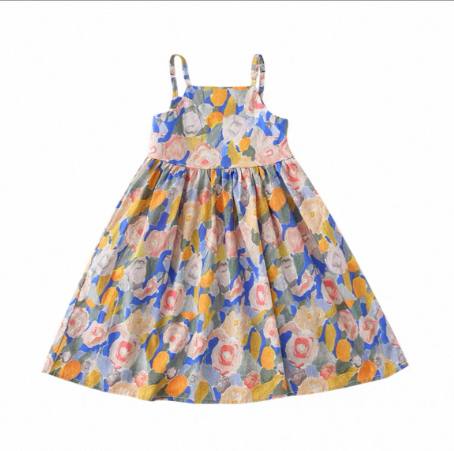 Dopamine Seaside Tyndall-effect Skirt With Print Parent-child Matching Outfits photo 5