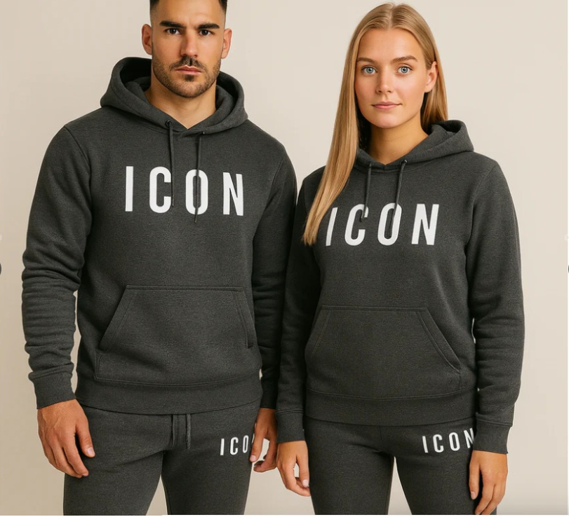 Stylish Letter-Printed Casual Fleece-Lined Sportswear Set photo 2