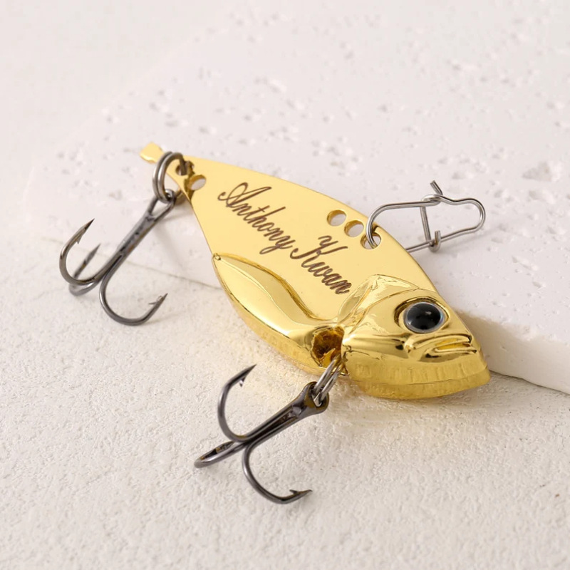 Personalized Engraved Fishhook Fishing Lure Pendant photo 4