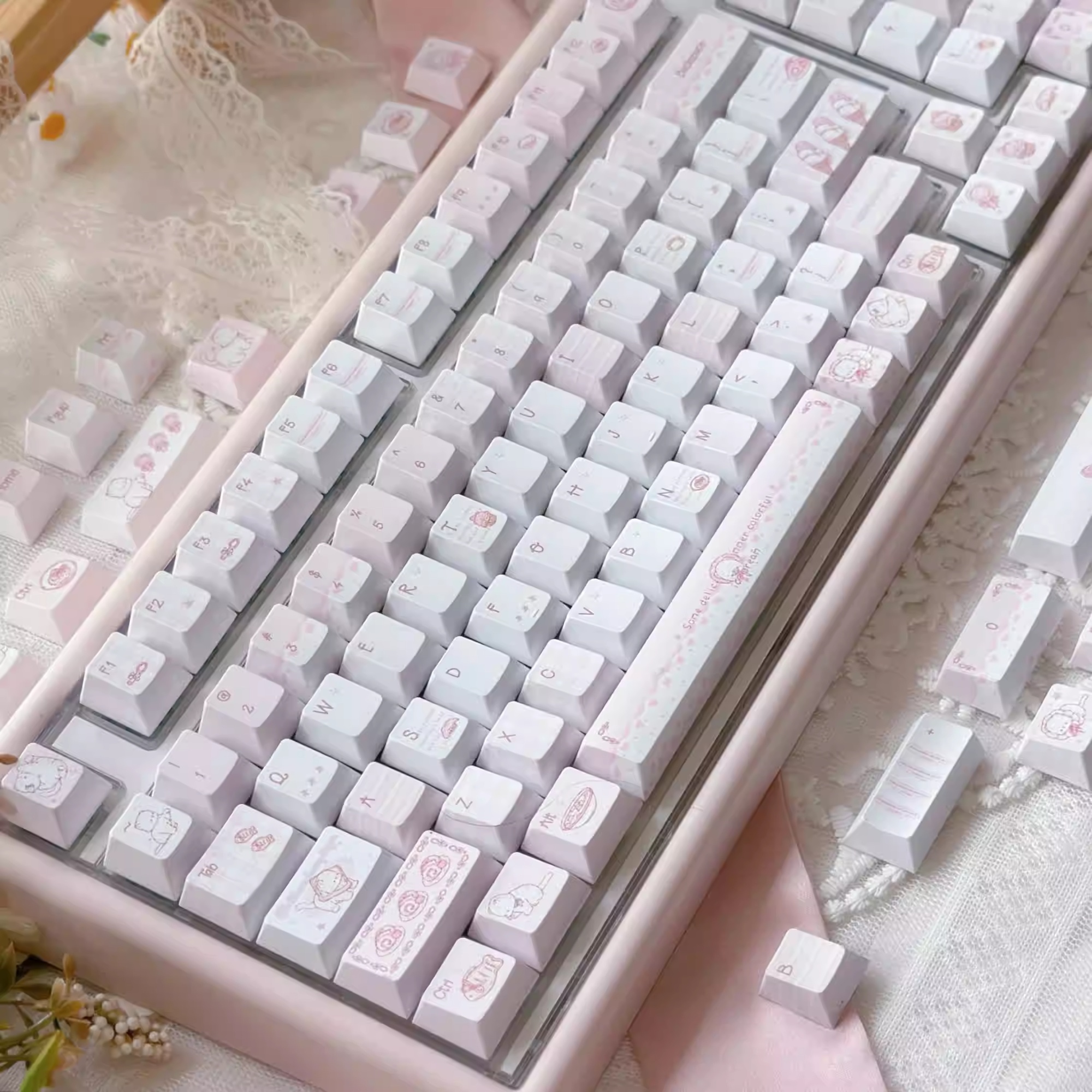 Dessert Meow Original Height Five-sided Sublimation Keycaps Suitable For Mechanical Keyboards photo 4