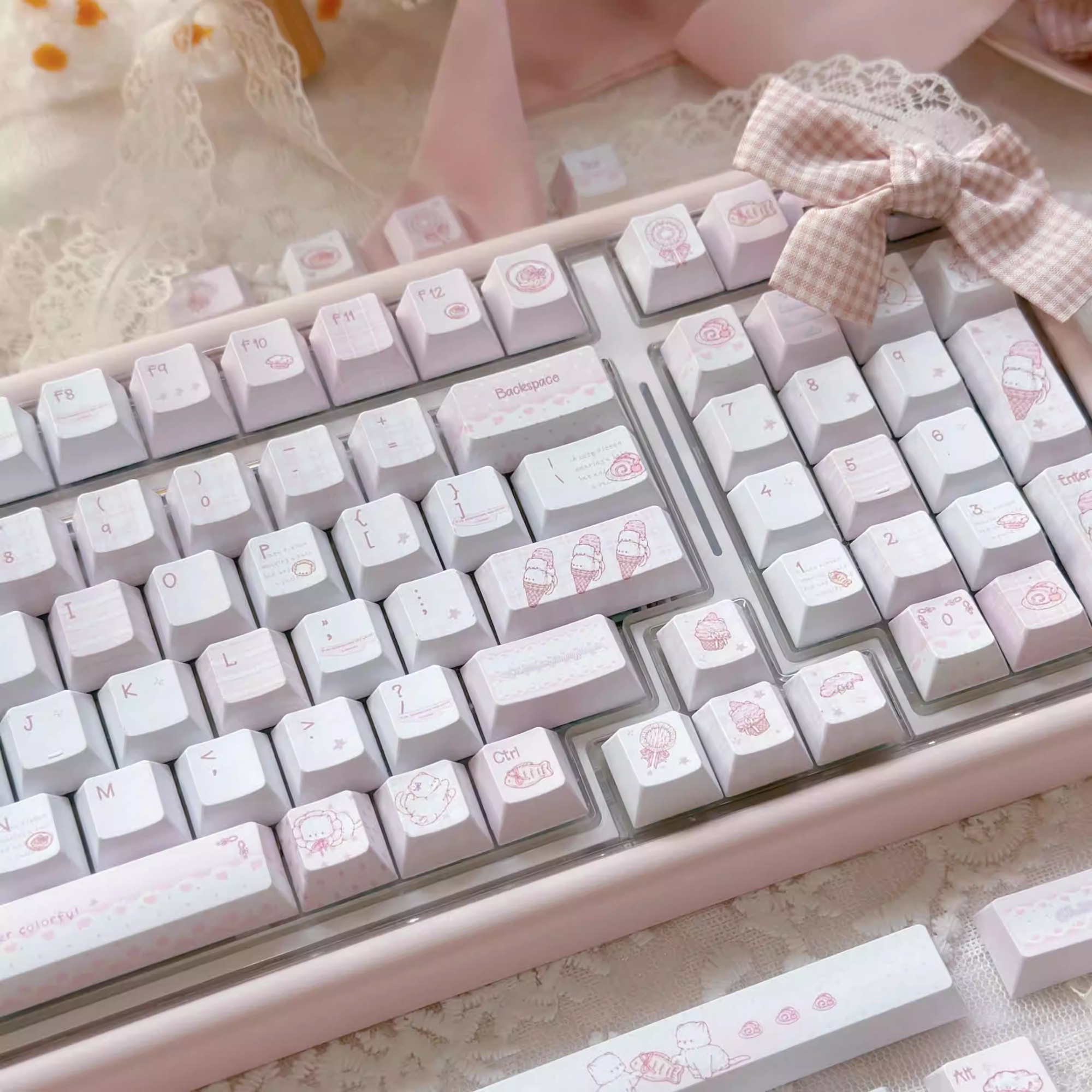 Dessert Meow Original Height Five-sided Sublimation Keycaps Suitable For Mechanical Keyboards photo 2