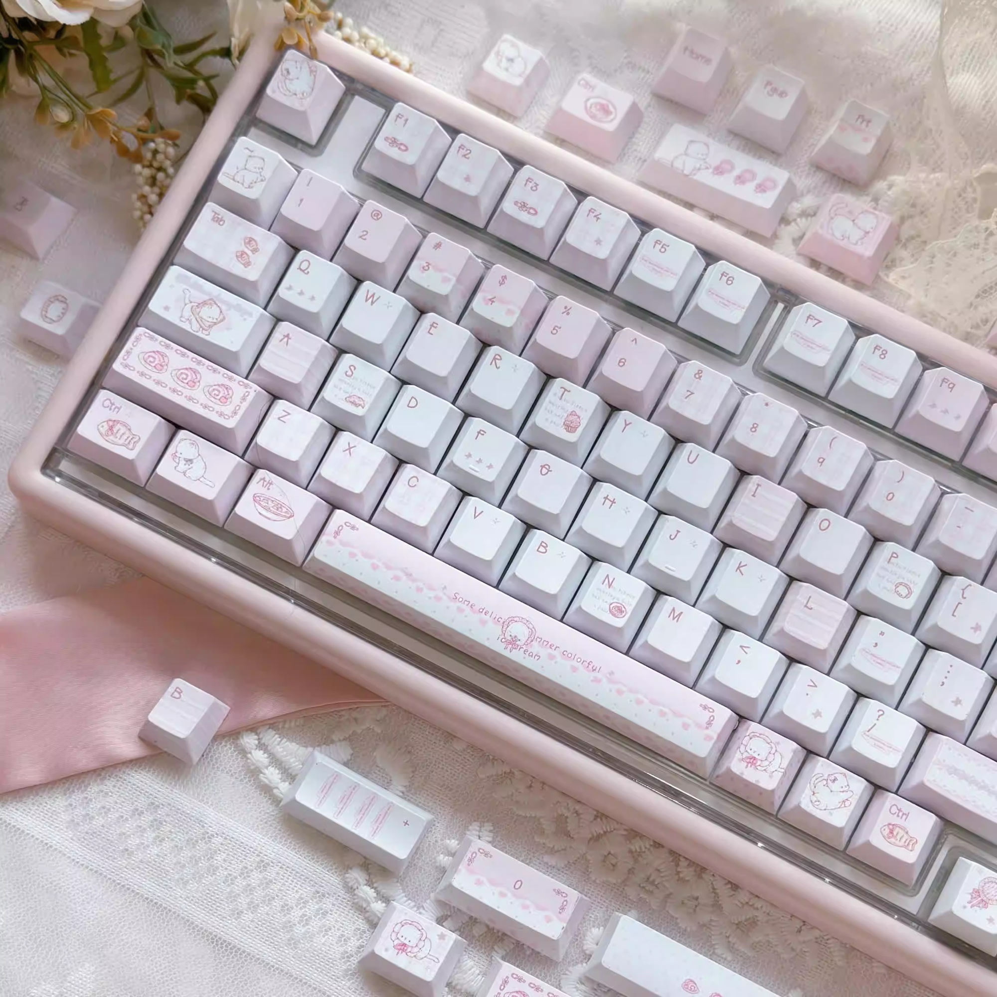 Dessert Meow Original Height Five-sided Sublimation Keycaps Suitable For Mechanical Keyboards photo 3
