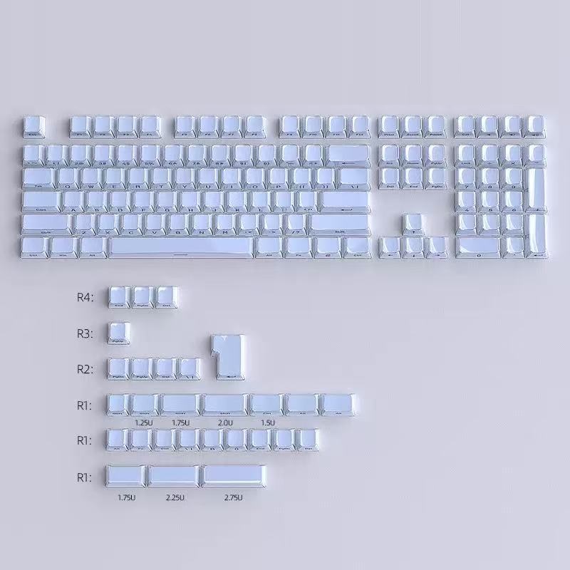 Crystal Jelly Side-engraved Keycaps For A 136-key Compact Full-size Keyboard photo 6