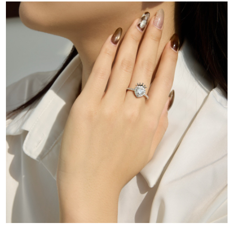 S925 Sterling Silver Crown And Heart Ring For Women photo 1