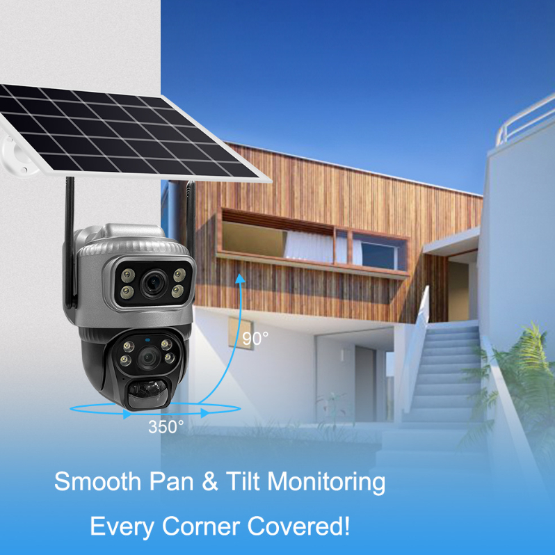 Dual-lens Solar-powered 4G Low-power Surveillance Camera photo 1