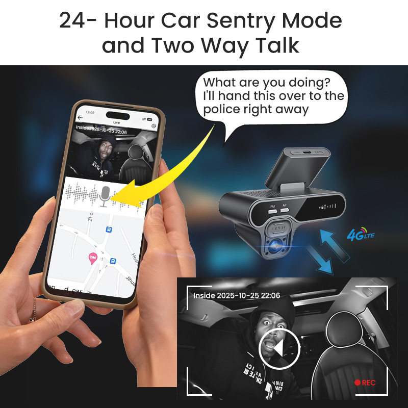 Real-time Monitoring Dual-radar 4G Dual-camera Dash Cam photo 1