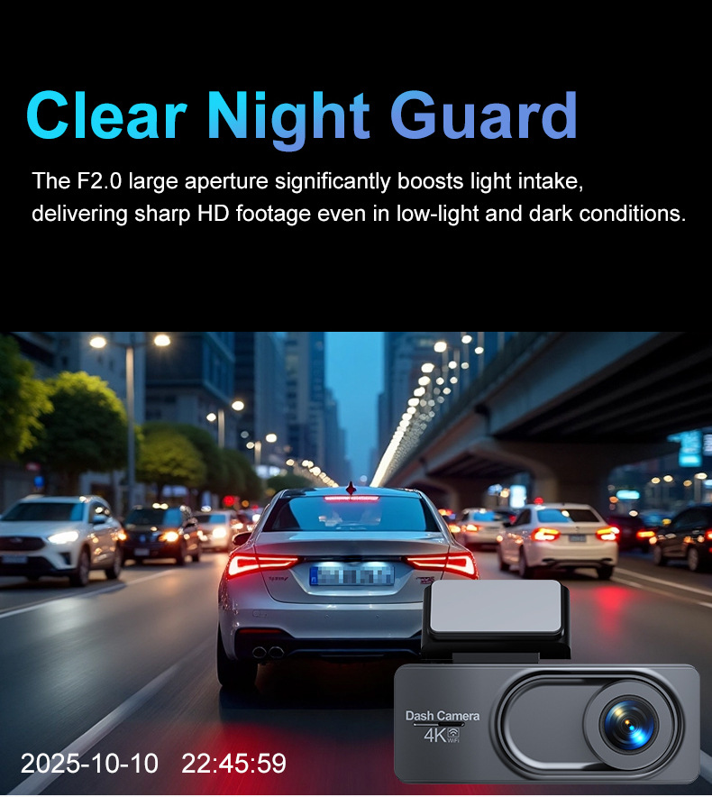 4K HD Dual-camera Front-and-rear Recording Car DVR With Phone Connectivity photo 6