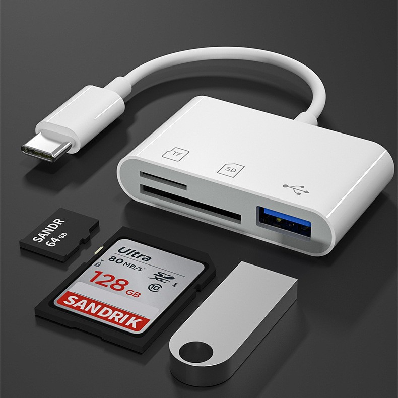 Tablet DCF Card Camera TF Card Reader U Disk 3-in-1 Memory Card Expansion photo 3