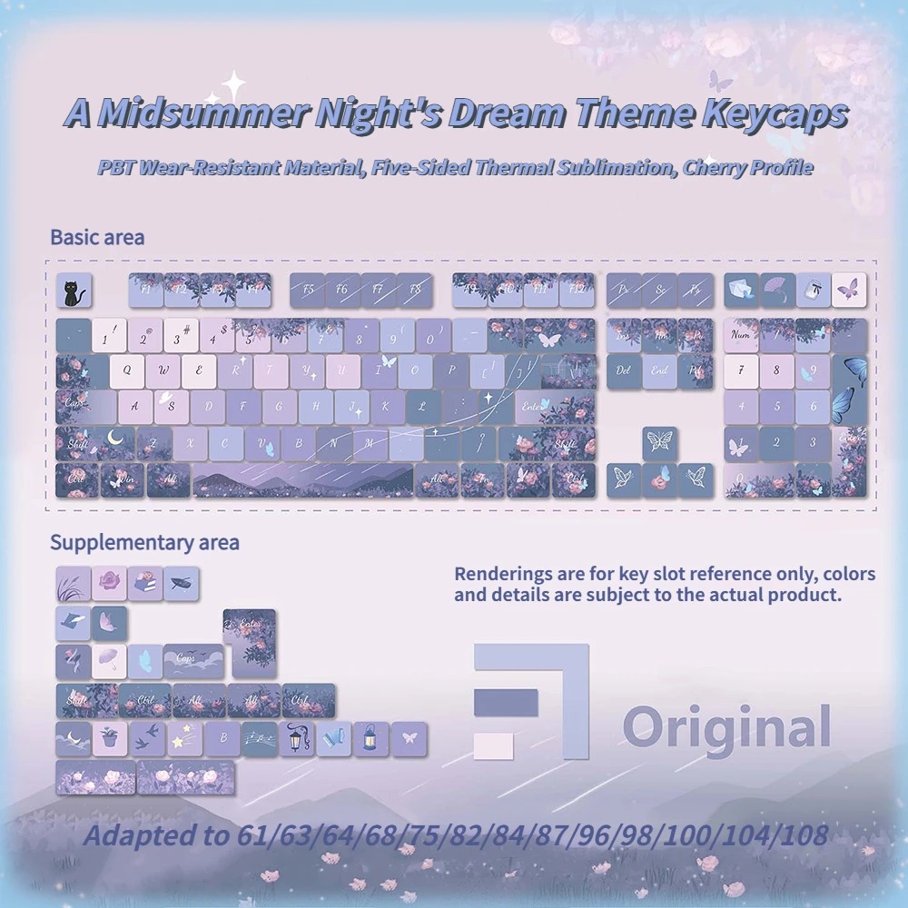 Midsummer Night OEM Translucent Side-printed MOA Mechanical Keyboard Keycaps photo 6
