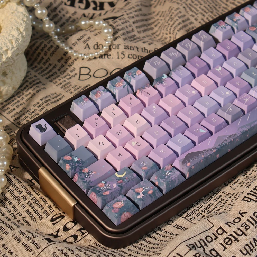 Midsummer Night OEM Translucent Side-printed MOA Mechanical Keyboard Keycaps photo 1