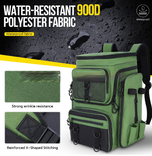 Outdoor Multi-Functional Fishing Tackle Bag Fish Rod Storage Backpack photo 1