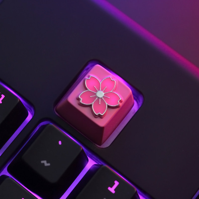 Cherry Blossoms Cute Mechanical Keyboard photo 3