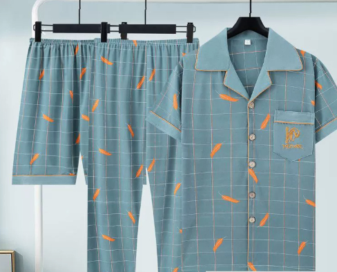 Pure Cotton Three-Piece Pajama Set For Men photo 7
