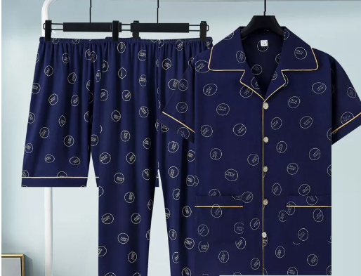 Pure Cotton Three-Piece Pajama Set For Men photo 6