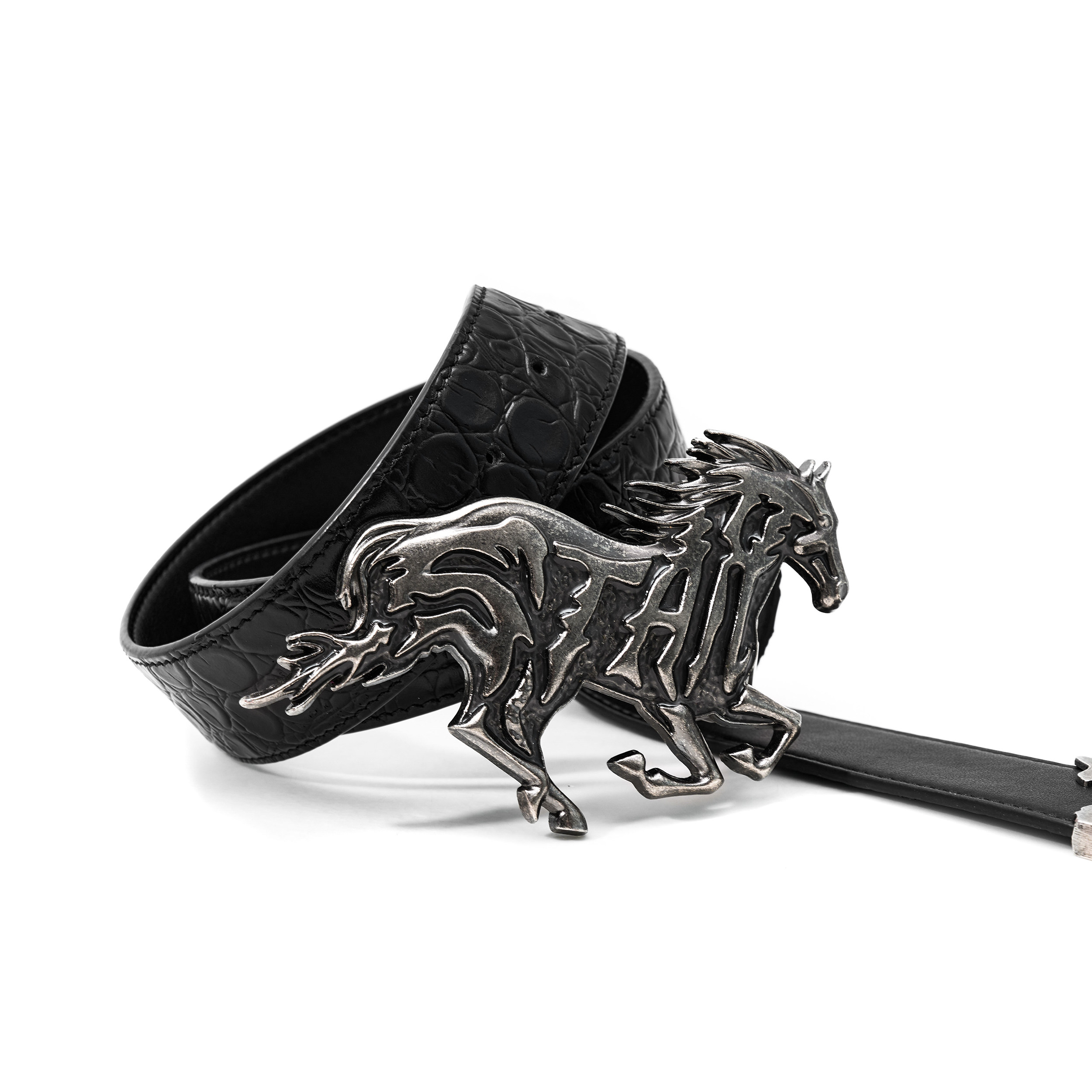 Textured Embossed Full-grain Leather Belt photo 3