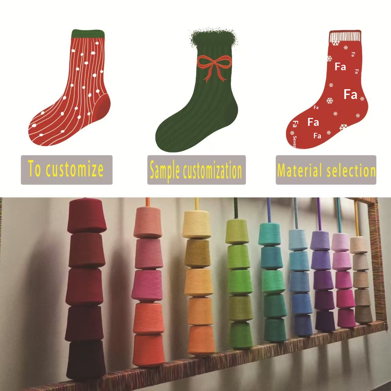 Unisex Solid-color Mid-calf Socks Custom-made photo 1