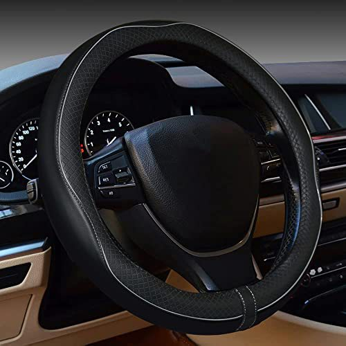 Embossed All-Season Universal Leather Steering Wheel Cover photo 6