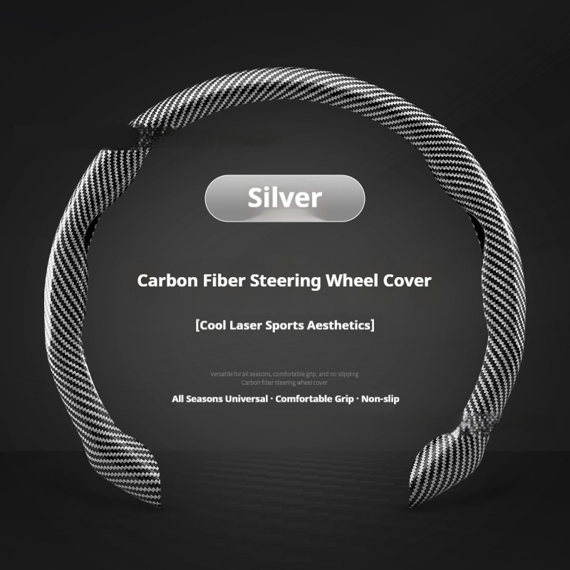 All-in-One Laser-Cut Carbon-Fiber Pattern Non-Slip Ultra-Thin Steering Wheel Cover photo 8