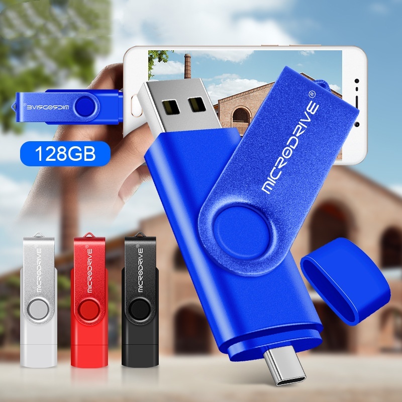 Dual-use Rotating USB Flash Drive For Both Phones And Computers High-speed TYPE-C Large Capacity Suitable For In-car Use photo 1