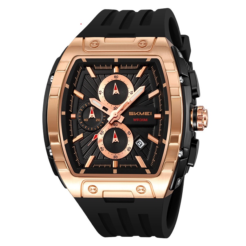 Shishi Mei Multi-function Chronograph Three-hand Watch Barrel-shaped Quartz Mens Watch photo 2