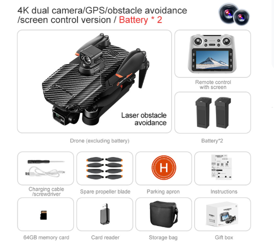 4K Three-axis With Screen Control And Obstacle Avoidance For Aerial Photography photo 6