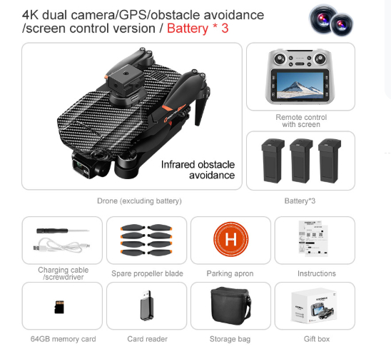 4K Three-axis With Screen Control And Obstacle Avoidance For Aerial Photography photo 5