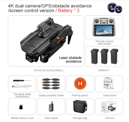 4K Three-axis With Screen Control And Obstacle Avoidance For Aerial Photography photo 2