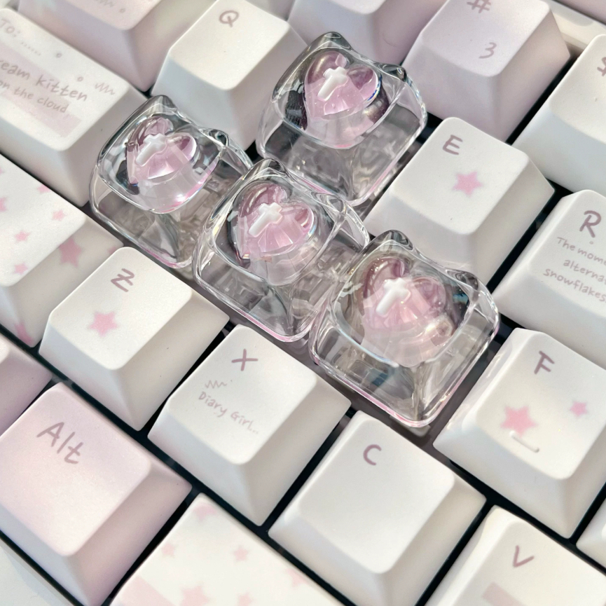 Love-themed Translucent Nail Gel Personalized Keycaps photo 1