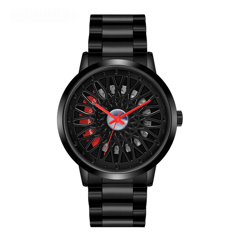 Hollowed-out Wheel Watch Waterproof Steel Band Business Style For Teenagers photo 4