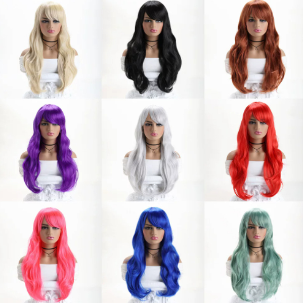 Cosplay Wig Multicolour Women Curls Wavy Hair Anime Wig Long Curly Hair photo 6
